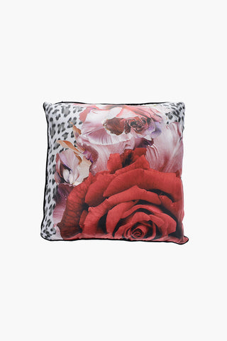 HOME Cuscino ROSE LEOPARD in Seta a Fantasia Animalier