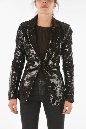 COUTURE Blazer Slim Fit ANASTASYE con Paillettes Scriventi All-Over