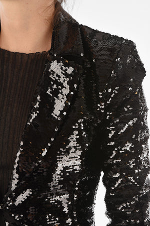 COUTURE Slim-Fit-Blazer ANASTASYE Mit Allover-Schrift-Pailletten