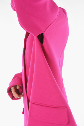 Cashmere Flared Crewneck Coat with Cut-out Details