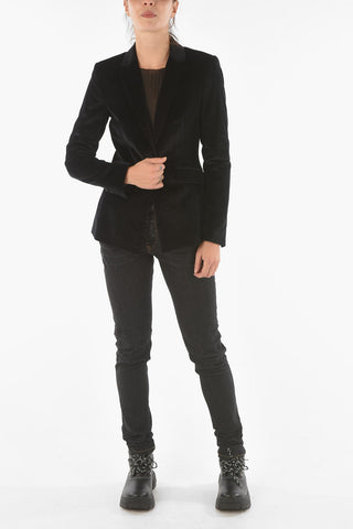 COUTURE Crystal Skull SARA VELVET Velour Blazer