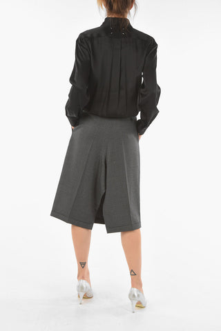 MM1 Wool Skirt Satin Shirt Dress