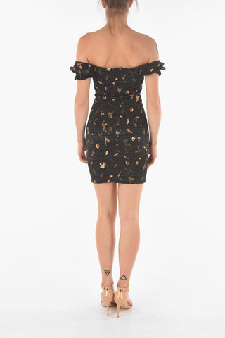 Vestito Corto Aderente MARTHA MUTARE Off-shoulder con Stampa Floreale