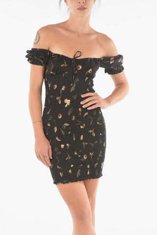 Vestito Corto Aderente MARTHA MUTARE Off-shoulder con Stampa Floreale