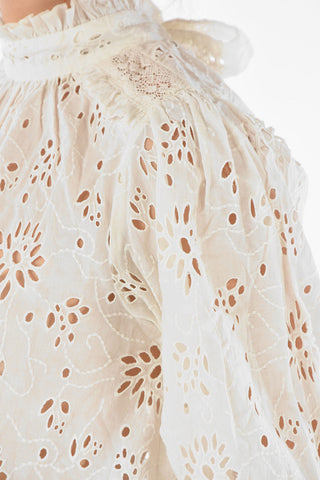 Sangallo ANNASIA BRODIERIE Top with Bishop Sleeves