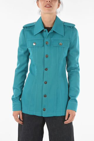 Overshirt in Lana con Doppio Taschino