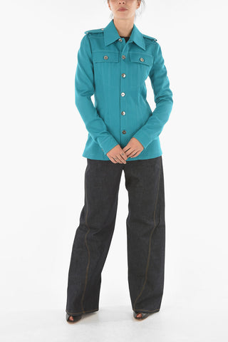 Overshirt in Lana con Doppio Taschino