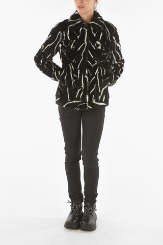 COUTURE Breast-pocket BLACK SOUL Two Tone Mink Fur Jacket