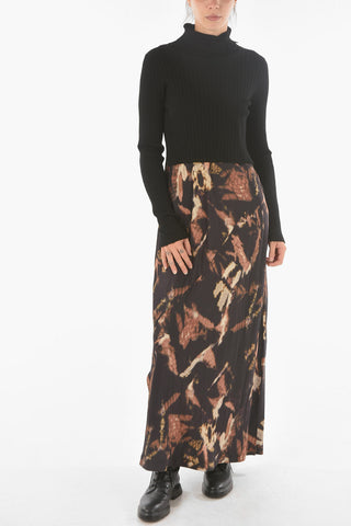 Satin SIGOURNEY TIDY Slip Dress with Ribbed Top
