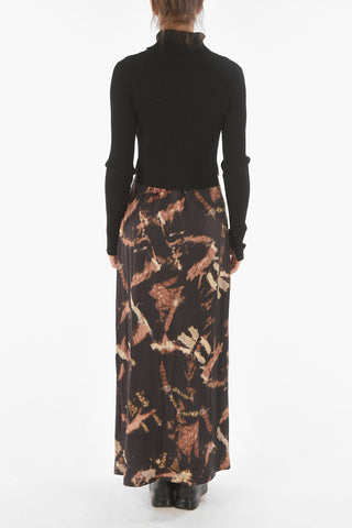 Satin SIGOURNEY TIDY Slip Dress with Ribbed Top