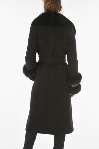 COUTURE Fox Fur Sleeve and Collar ELEGANT Coat