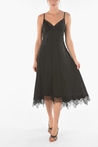 Slip Dress in Satin LALITA con Inserti e Bordi in Pizzo