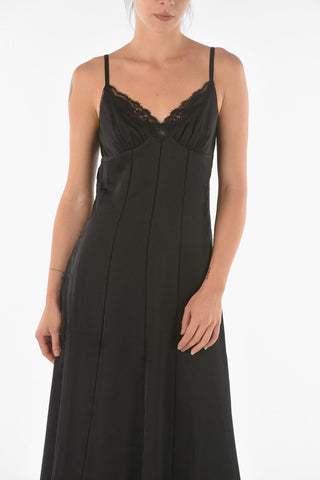 Slip Dress in Satin LALITA con Inserti e Bordi in Pizzo