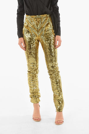 COUTURE Paillettenhose ELEGANT mit Reißverschluss am Knöchel