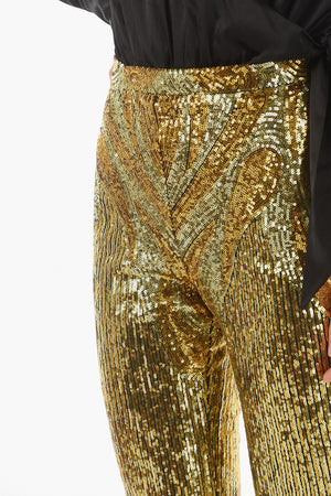 COUTURE Paillettenhose ELEGANT mit Reißverschluss am Knöchel