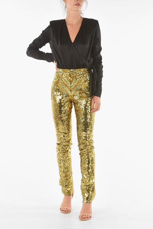 COUTURE Sequin Pants ELEGANT with Ankle Zip