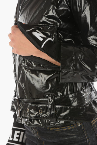 Logo Knitted Sleeve NYLON Padded Jacket
