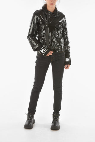 Logo Knitted Sleeve NYLON Padded Jacket