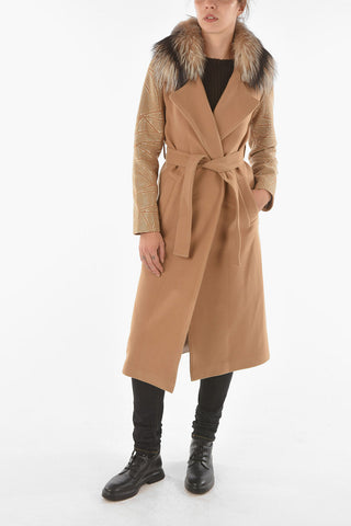COUTURE Cappotto MARY con Collo in Pelliccia di Volpe Removibile
