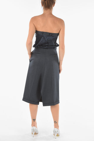 Off-shoulder Midi Dress with Satin Corset