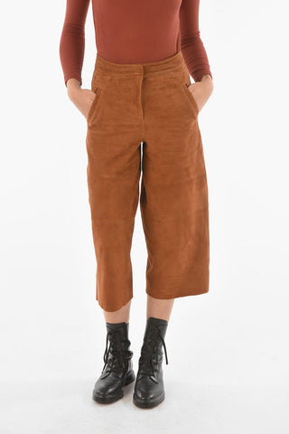 Pantaloni Gaucho LEAH CULOTTE in Pelle Scamosciata