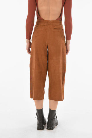 Pantaloni Gaucho LEAH CULOTTE in Pelle Scamosciata