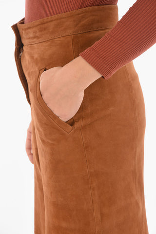 Pantaloni Gaucho LEAH CULOTTE in Pelle Scamosciata