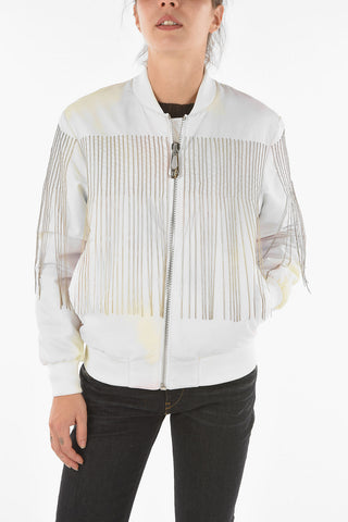 COUTURE Bomber Tie-Dye FRINGE con Pendenti