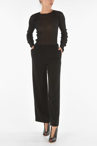 Pantaloni Palazzo con Elastico in Vita