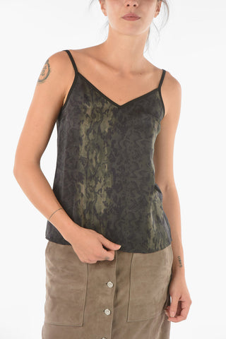 Top TAMI MASALA in Satin con Stampa Pitone
