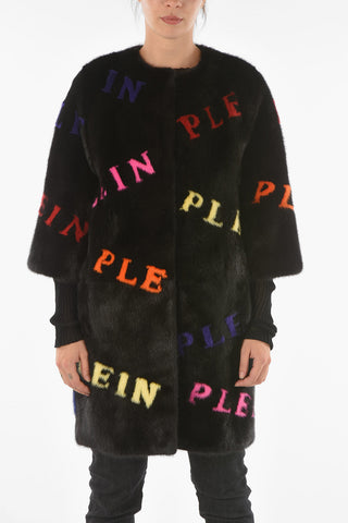 COUTURE All-Over Logo RAINBOW Mink Fur Coat
