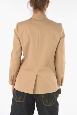 Lined Double-breasted Blazer with Back Split
