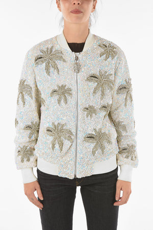 COUTURE Bomber ALOHA PLEIN con Paillettes e Cristalli All-Over