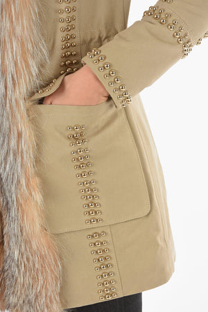 COUTURE Parka AMAZING FUR Mit Nieten Und Fuchspelzbesatz