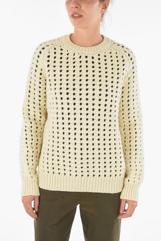 Open-cable Wolly Crewneck Sweater