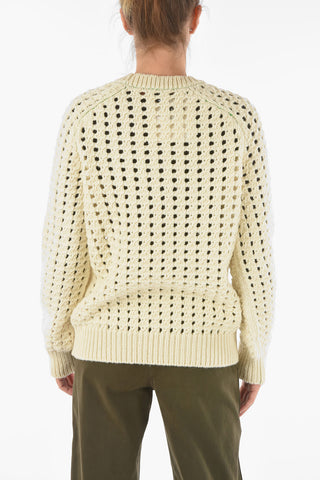 Open-cable Wolly Crewneck Sweater