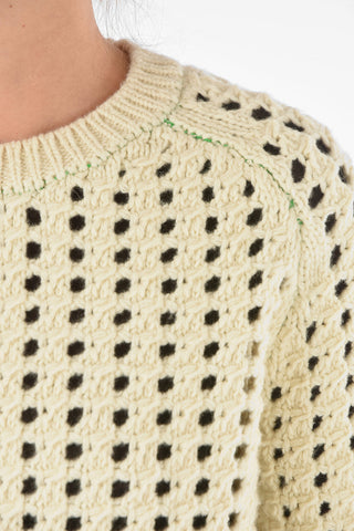 Open-cable Wolly Crewneck Sweater