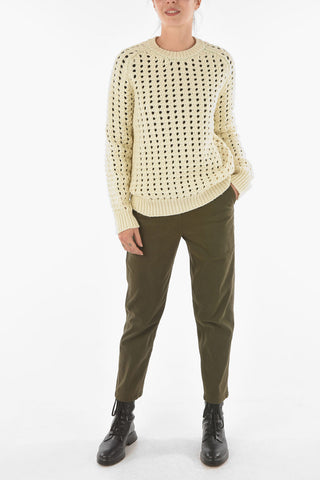 Open-cable Wolly Crewneck Sweater