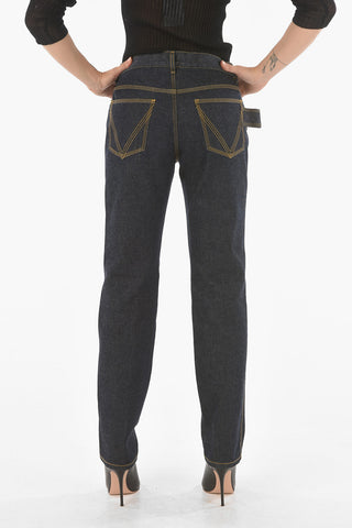 Dark-wash ICON Straight Jeans with Contrasting Trimmings