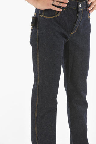 Dark-wash ICON Straight Jeans with Contrasting Trimmings