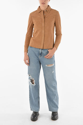 Camicia OAKLEY in Suede con Bottoni a Pressione