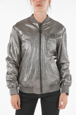 COUTURE Lamè Leather STONE Bomber Jacket