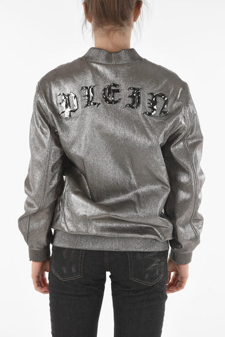COUTURE Lamè Leather STONE Bomber Jacket