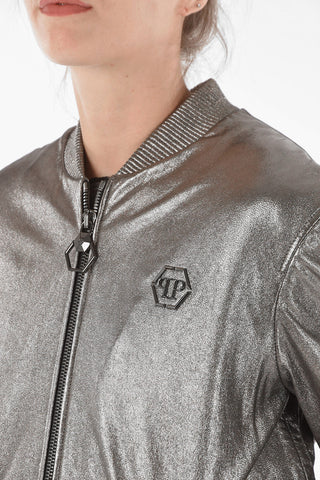 COUTURE Lamè Leather STONE Bomber Jacket