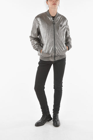 COUTURE Lamè Leather STONE Bomber Jacket
