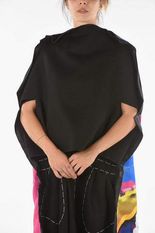 Jersey Raw-cut Maxi Dress with Back Maxi Print