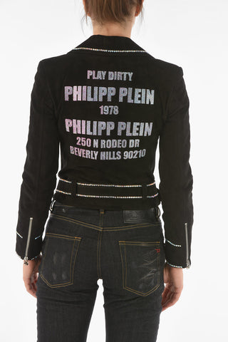 COUTURE Crystal PP1978 Suede Biker Jacket