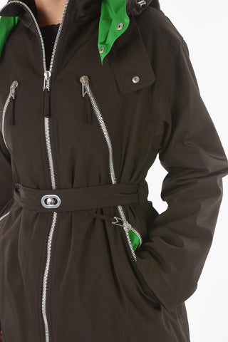 Stretch Tech Fabric Parka with Two-tone Hood