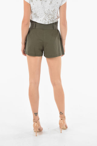 Single-pleated CORRINE Belted Denim Shorts