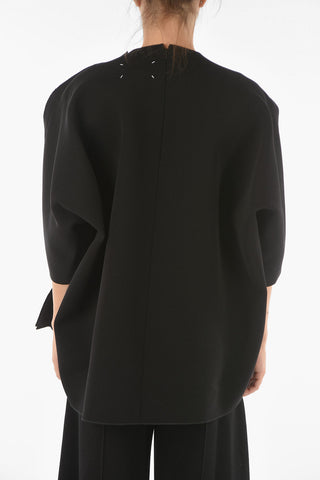 Lurex Detail Asymmetric Oversized Top